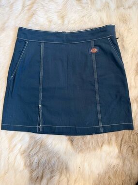 Dickies Women's Air Force Blue Utility Whitford Mini Skirt Small